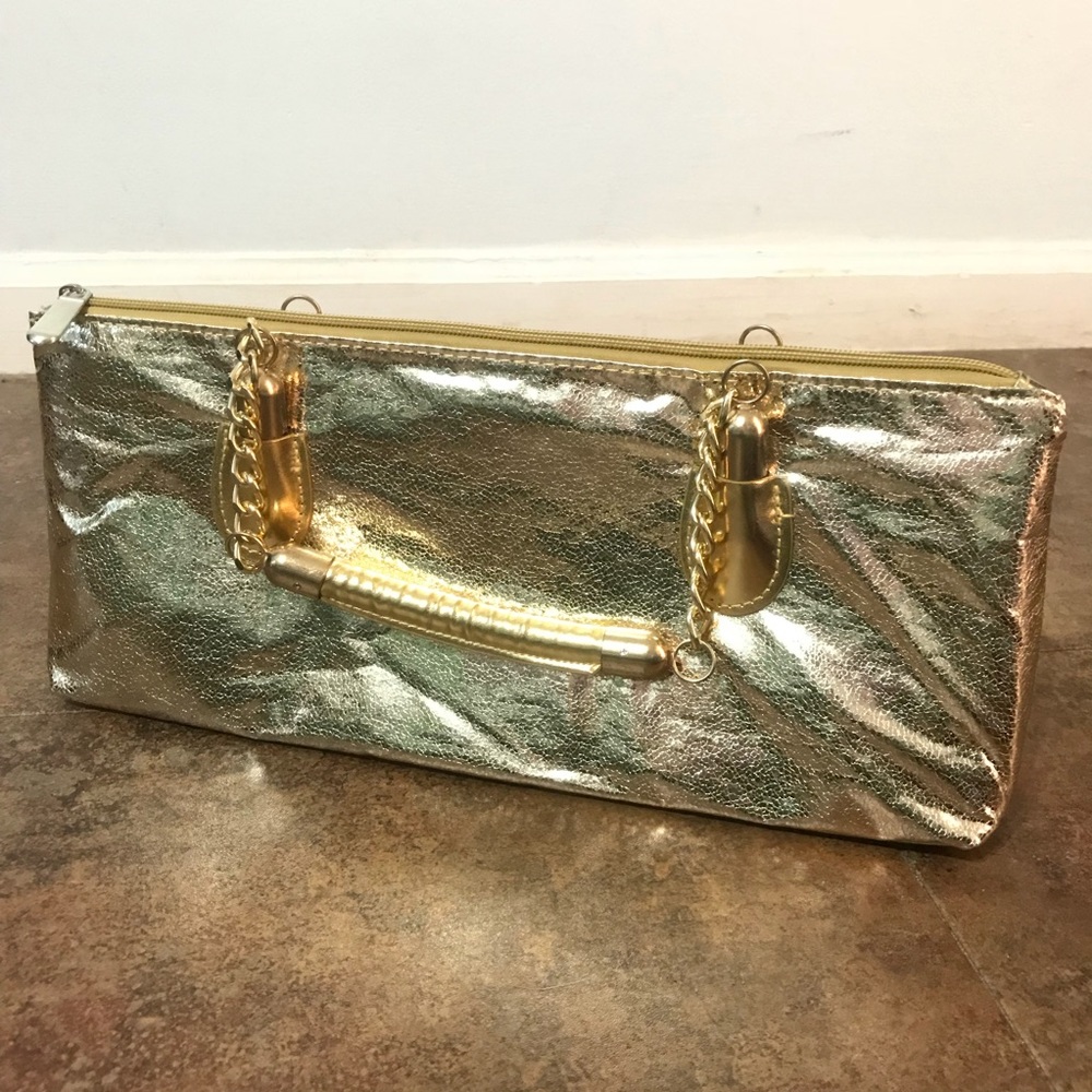 Gold insulated wine bottle purse